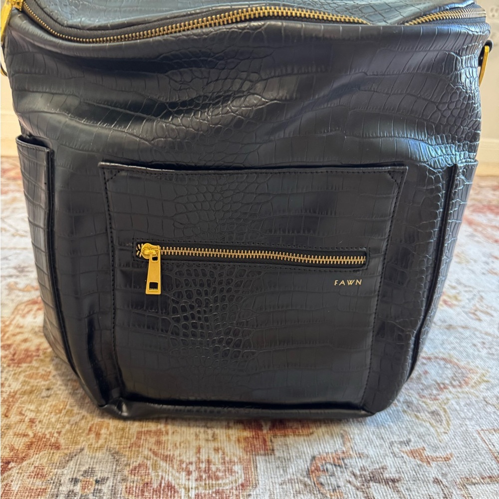 Fawn Design Black Croc Backpack- limited edition